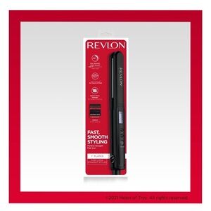 Revlon Perfect Heat 1" Ceramic Digital Flat Iron, Black- NIB